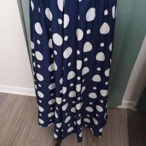 Blue & White Polka Dot Skirt